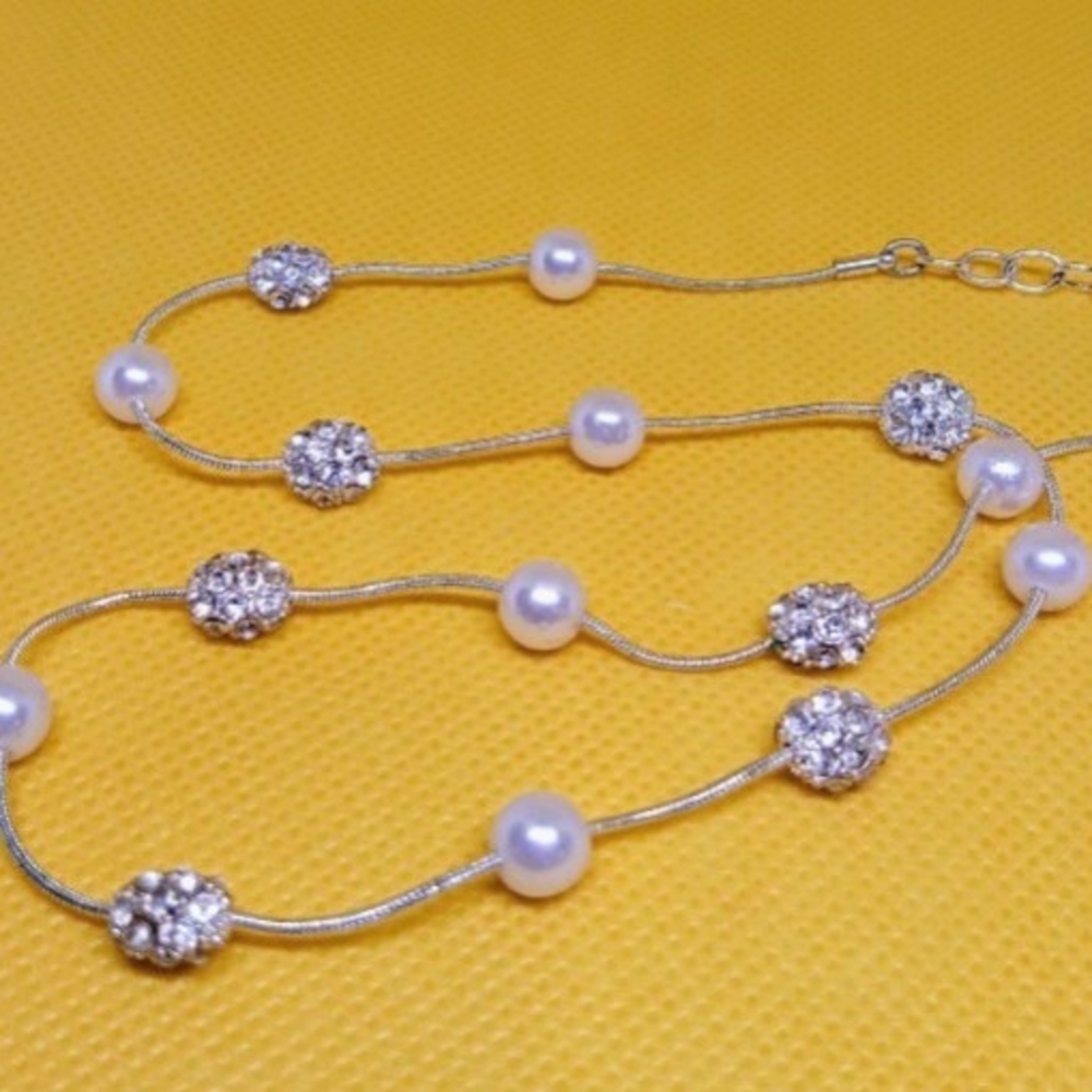 Anne Klein Silver and Pearl Necklace